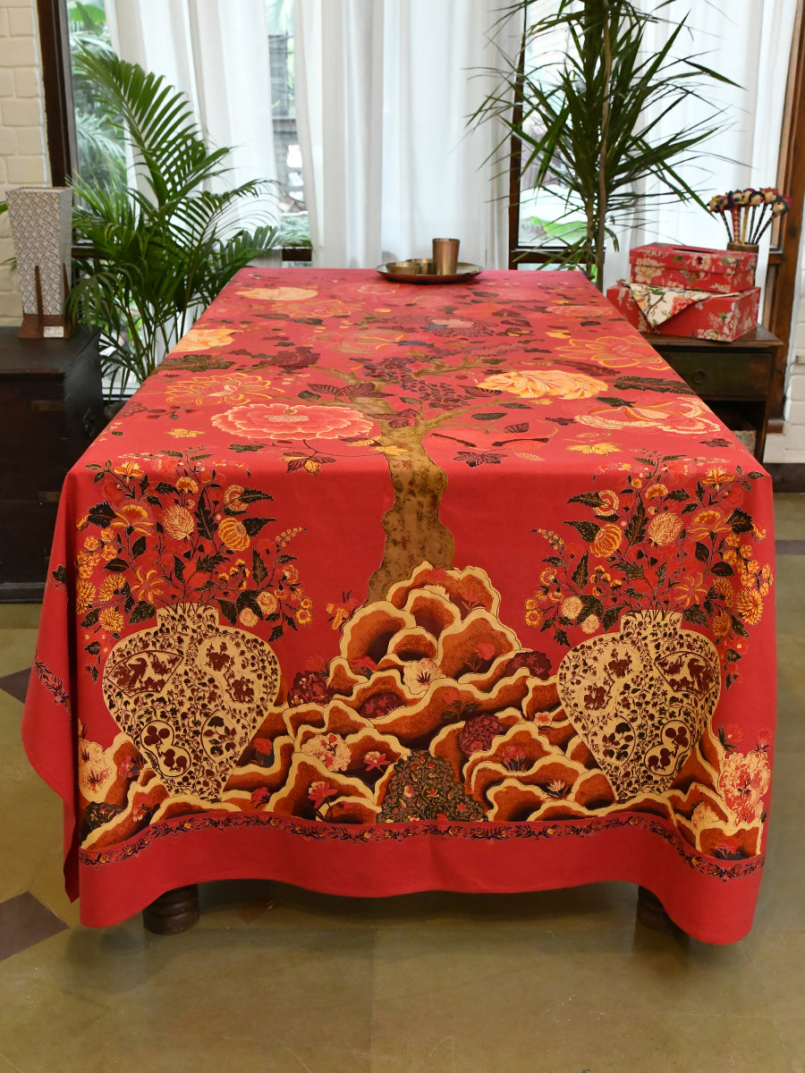 Table Cloth : Tree of Life Red