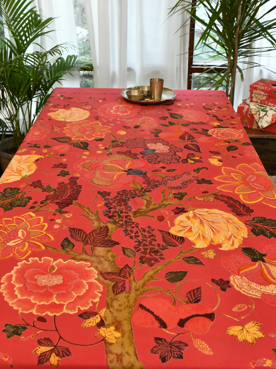 Table Cloth : Tree of Life Red