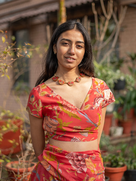 Zeenat Blouse : Sequoia Red