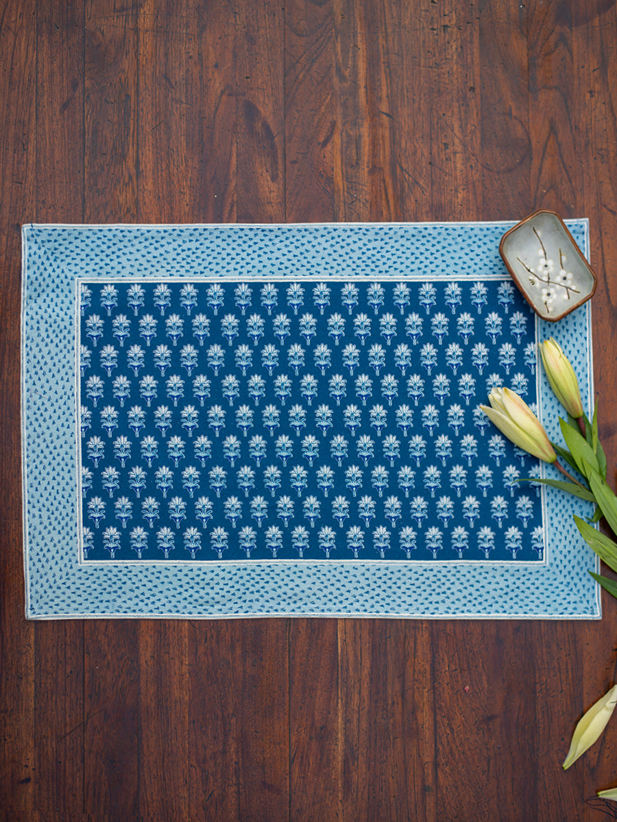 Canvas Mat Set of 6 : Agni Sapphire