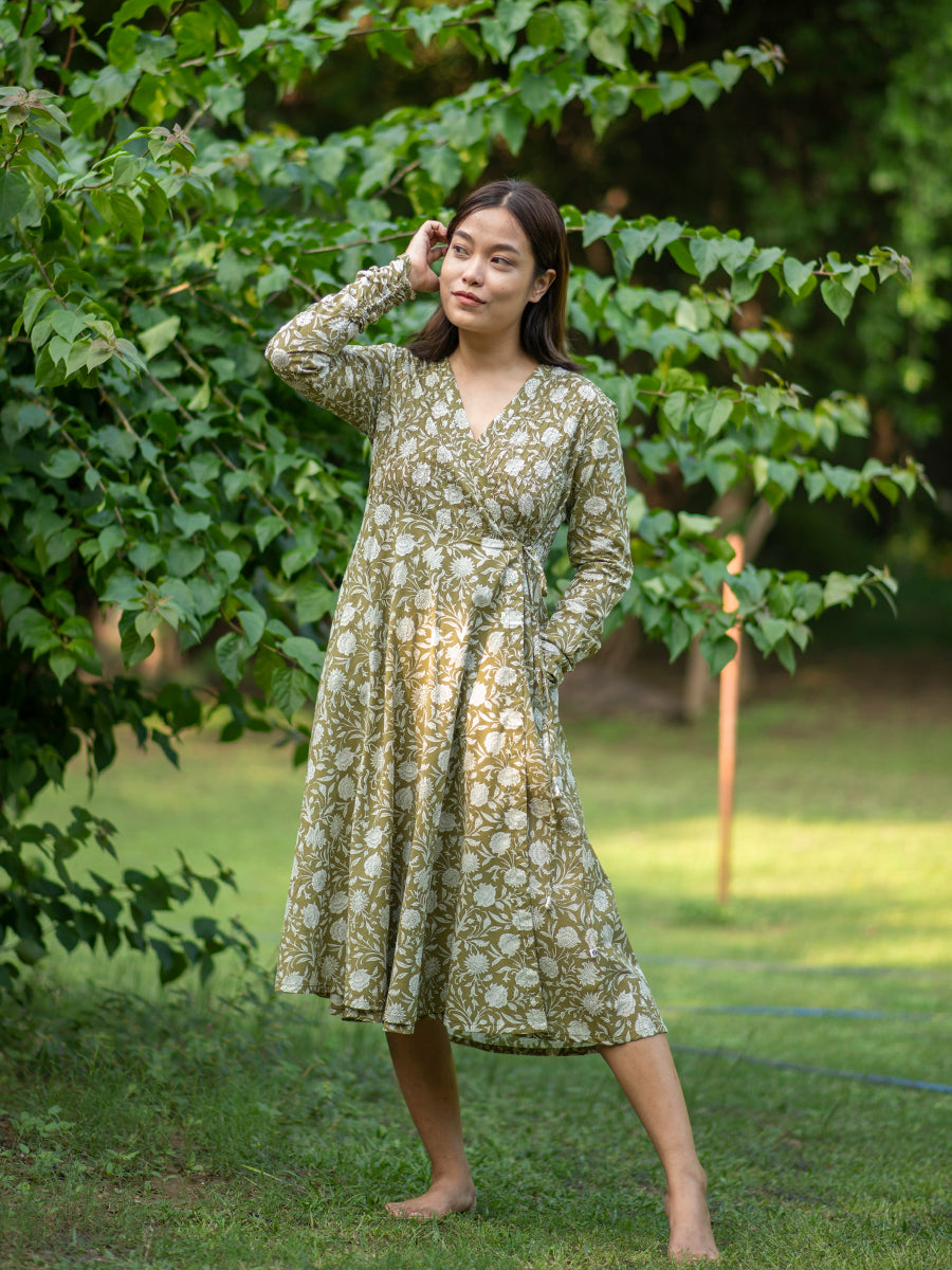 Anarkali Wrap : Sundari Olive