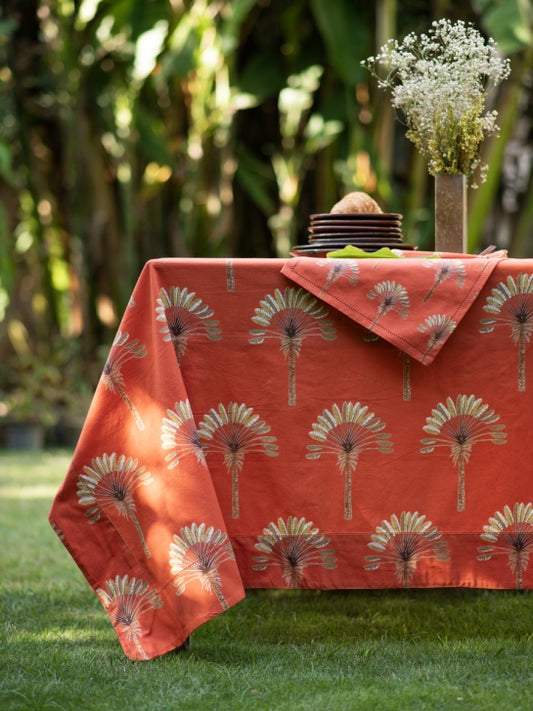 Printed Table Cloth : Banana Rust