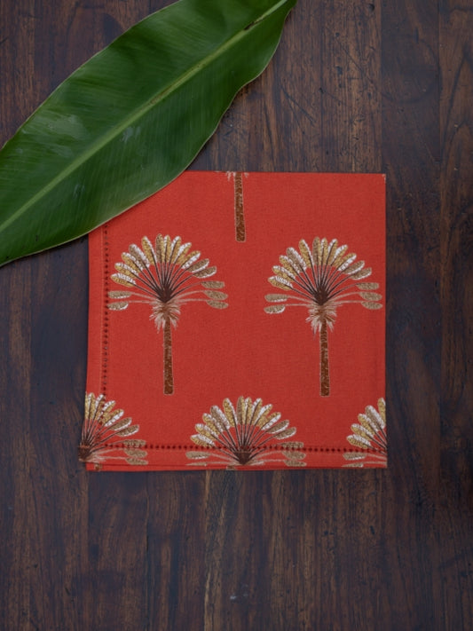 Napkin Set of 6 : Banana Rust