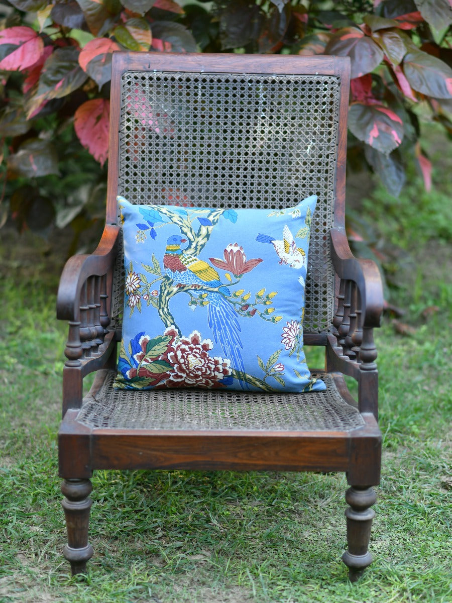 Canvas Cushion Cover : Bird Blue