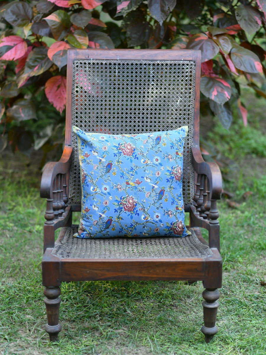 Canvas Cushion Cover : Bird Blue