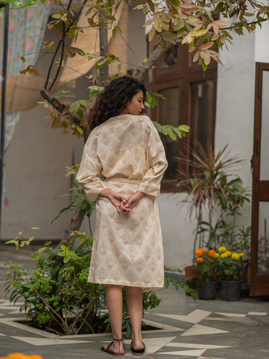 Voile Joy Kimono : Coffee Block