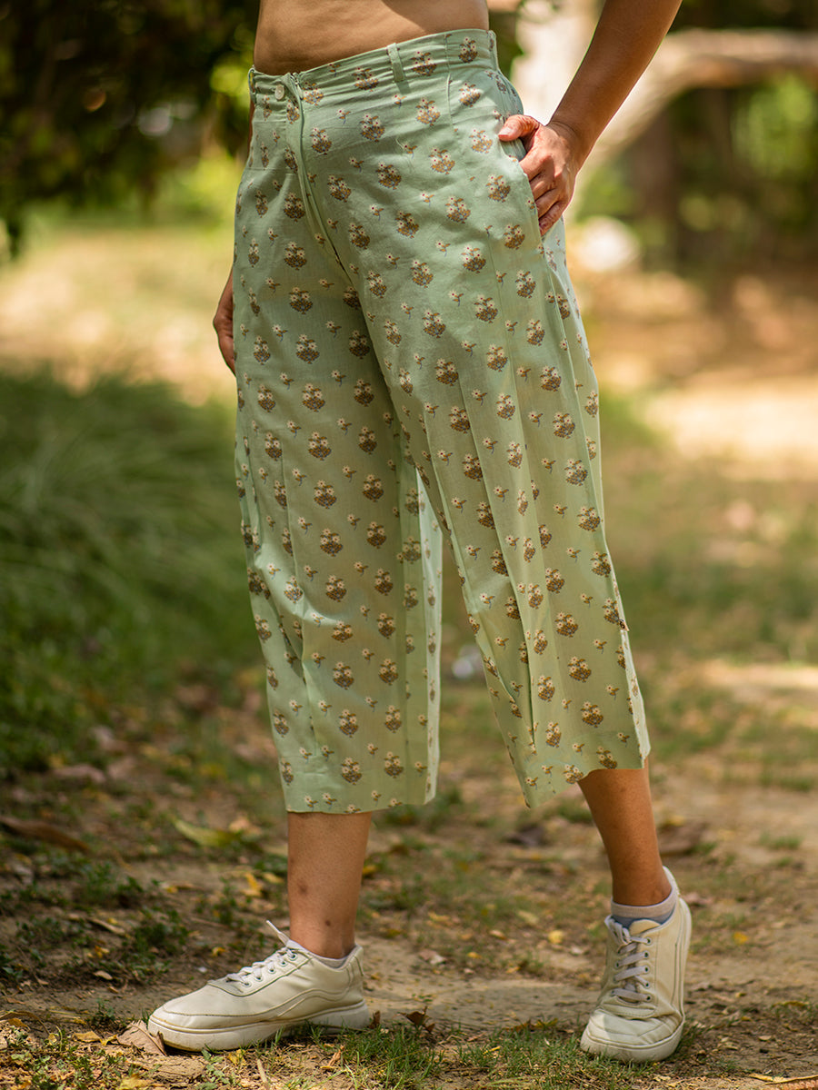 Cycle Pant : Chanderi Mint