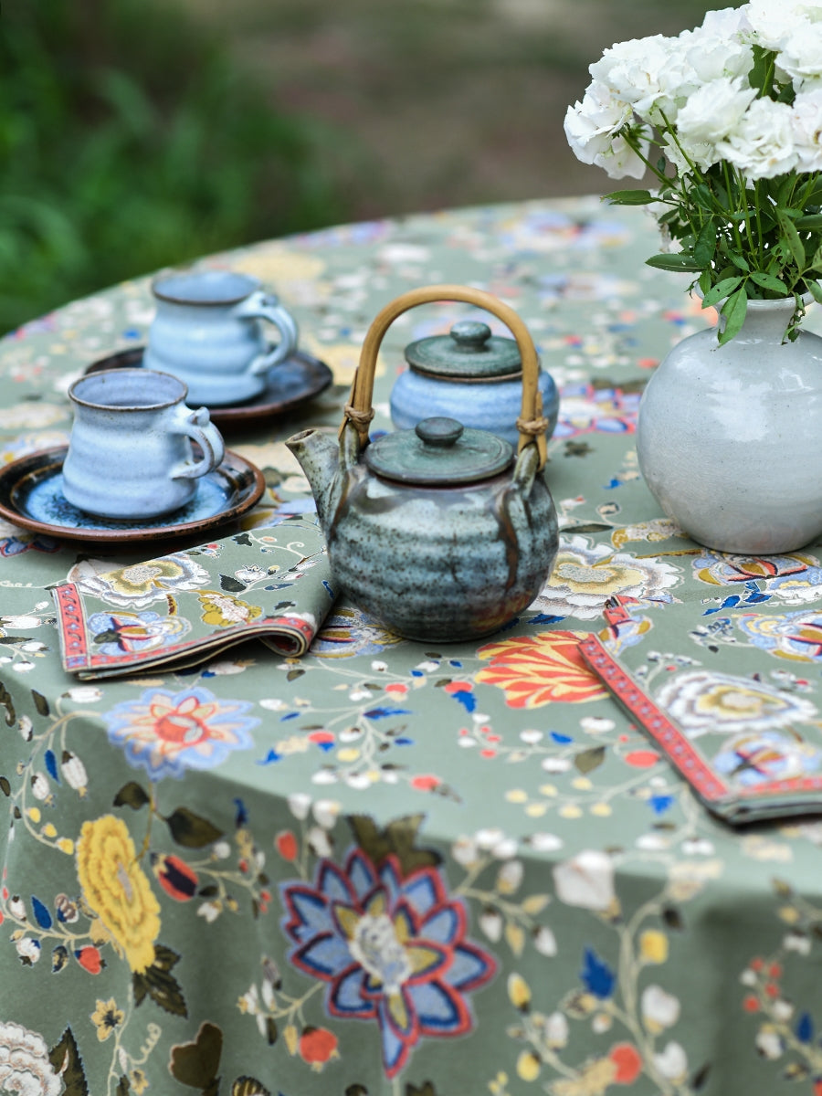 Round Table Cloth : Malabar Olive