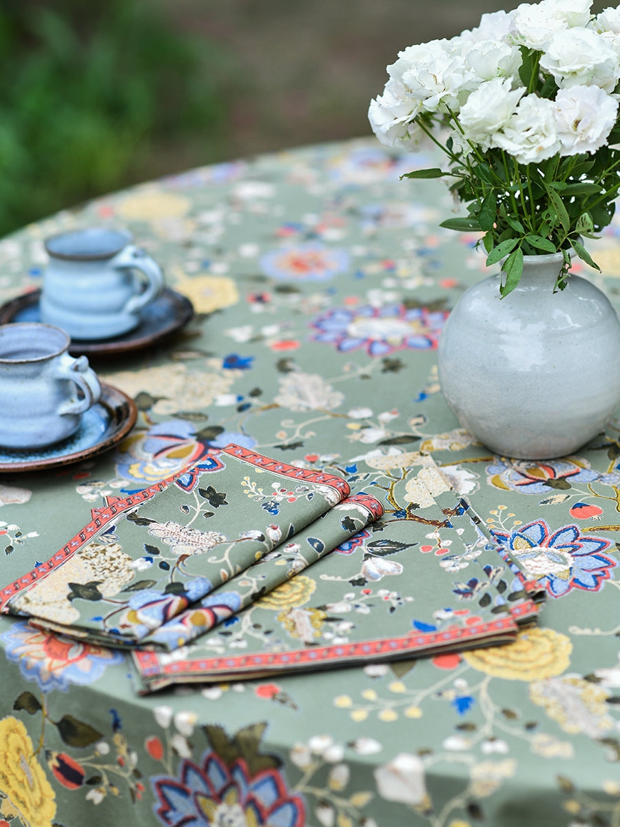 Round Table Cloth : Malabar Olive