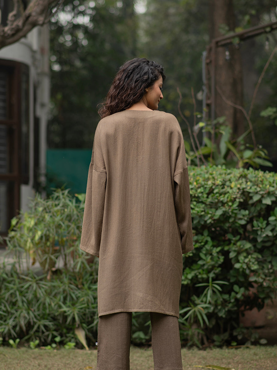 Woollen Phiran Kurta : Khaki