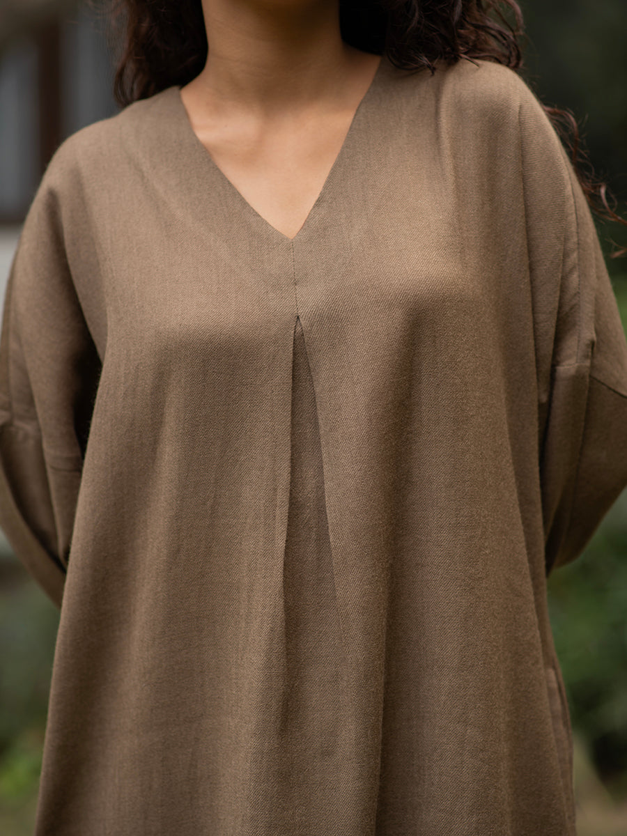 Woollen Phiran Kurta : Khaki