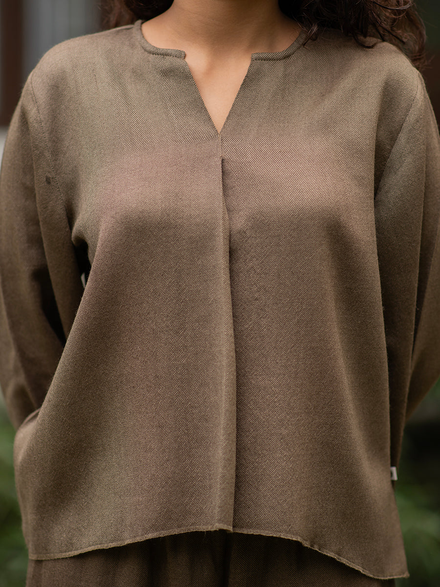 Woollen Bell Top : Khaki