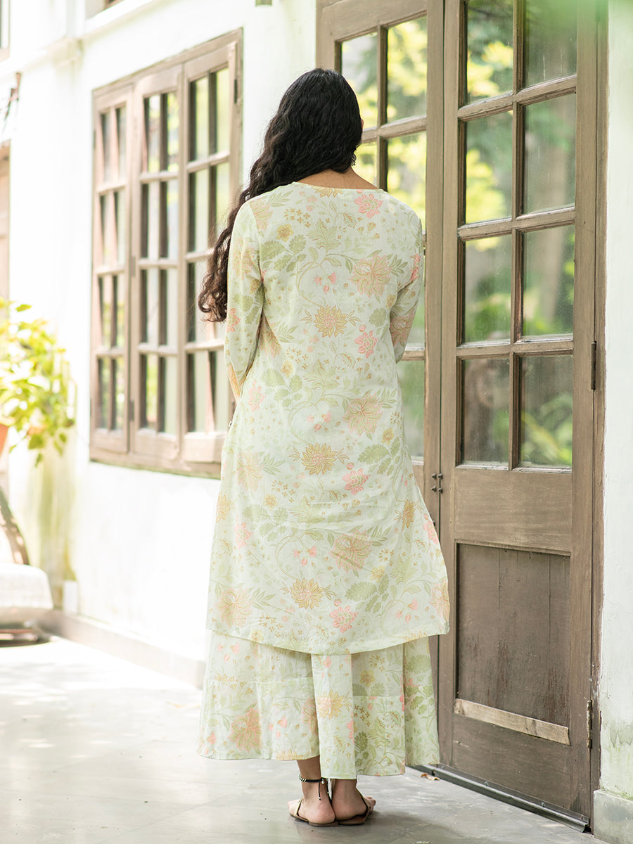 Button Kurta : Cereus Cream