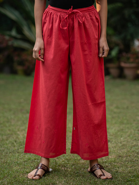 Kaarigiri Palazzo Pant : RED