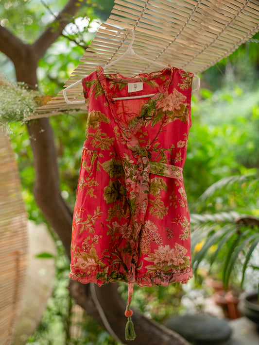 Kids Wrap Around Dress : Sardinia Red