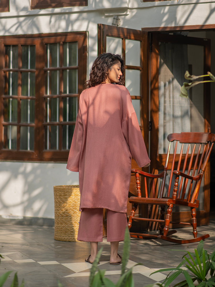 Woollen Phiran Kurta : Dusty Rose