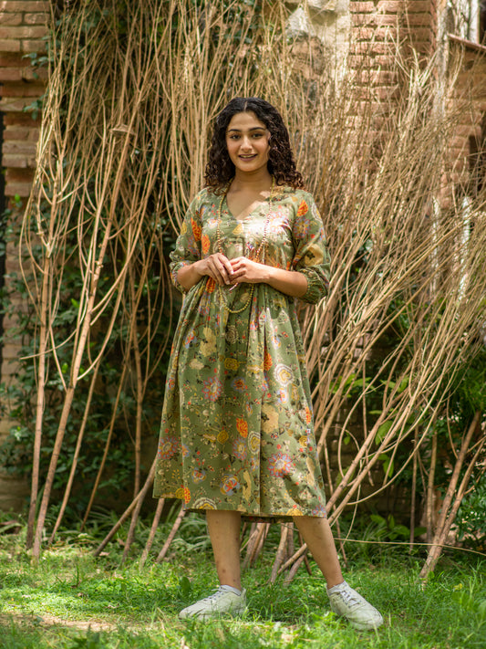 Kovalam Dress : Malabar Olive