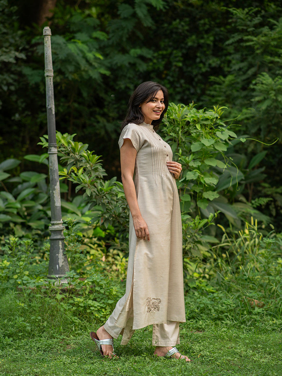 Kalmala Dress Silk : CREAM