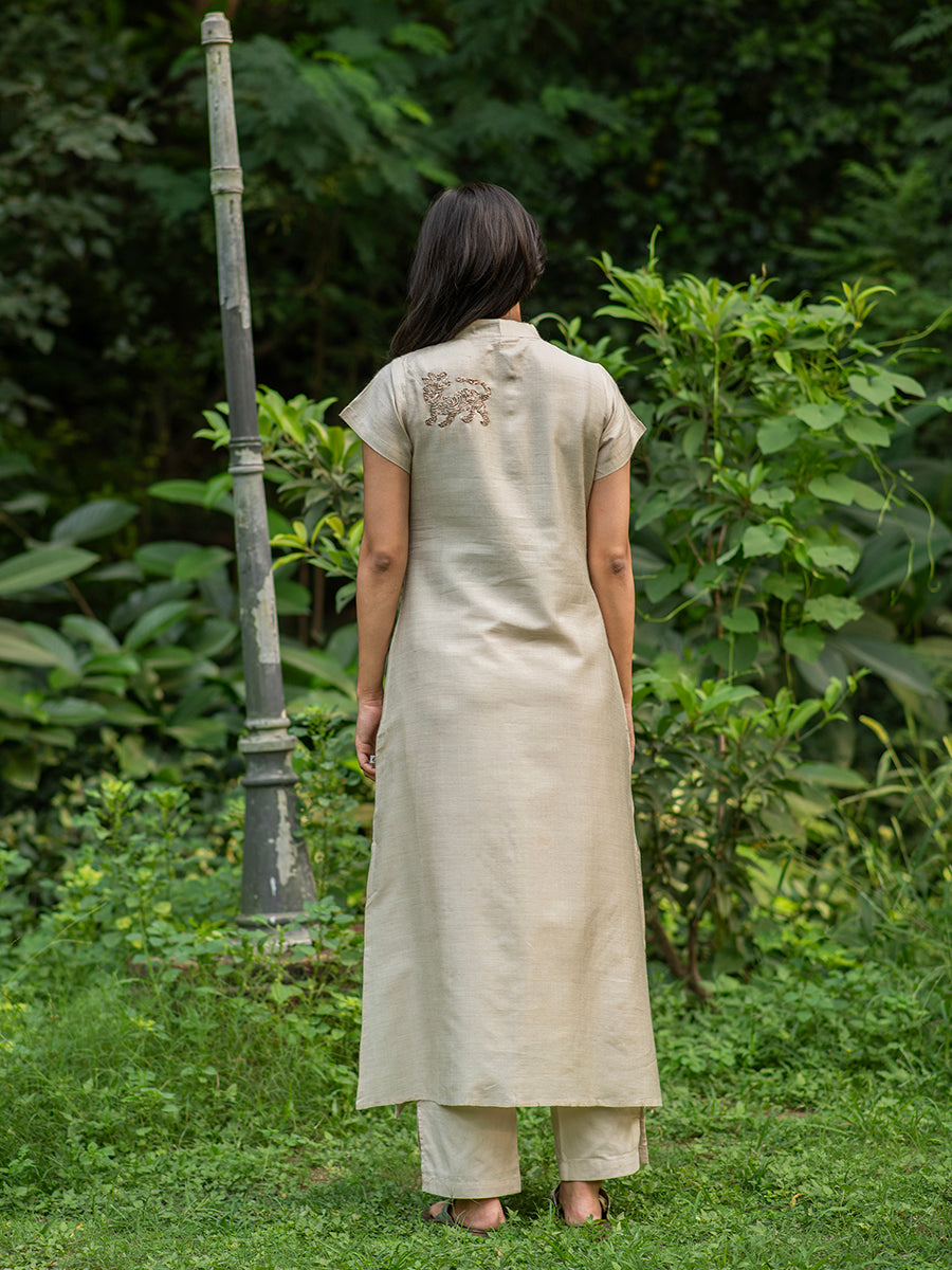 Kalmala Dress Silk : CREAM