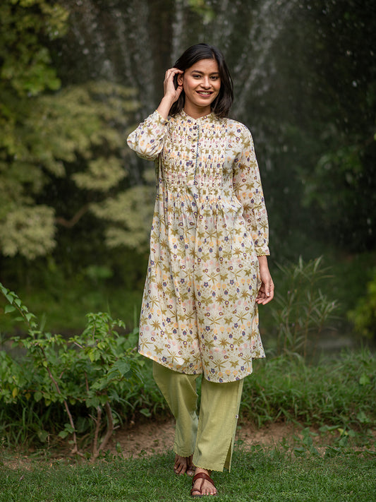 Shabnam Kurta : Daisy Beige