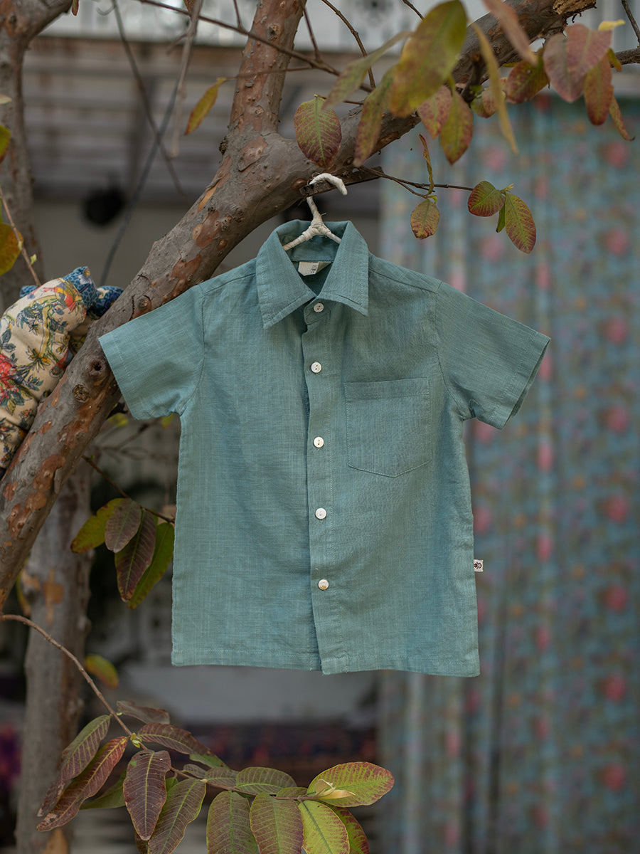 Angad Shirt : Slub Teal