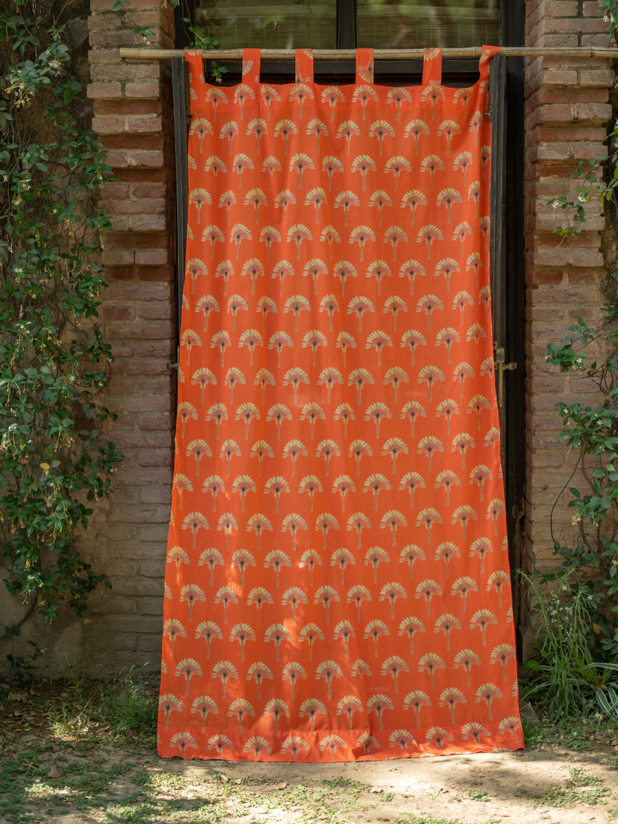 Printed Voile Curtain : Banana Rust