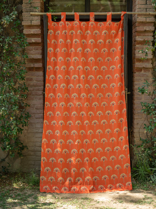 Printed Voile Curtain : Banana Rust