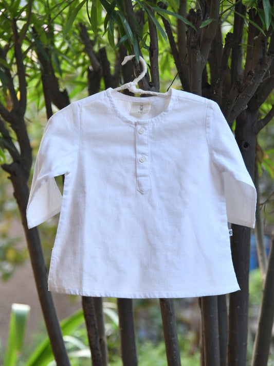 Kids Classic Kurta Slub : White