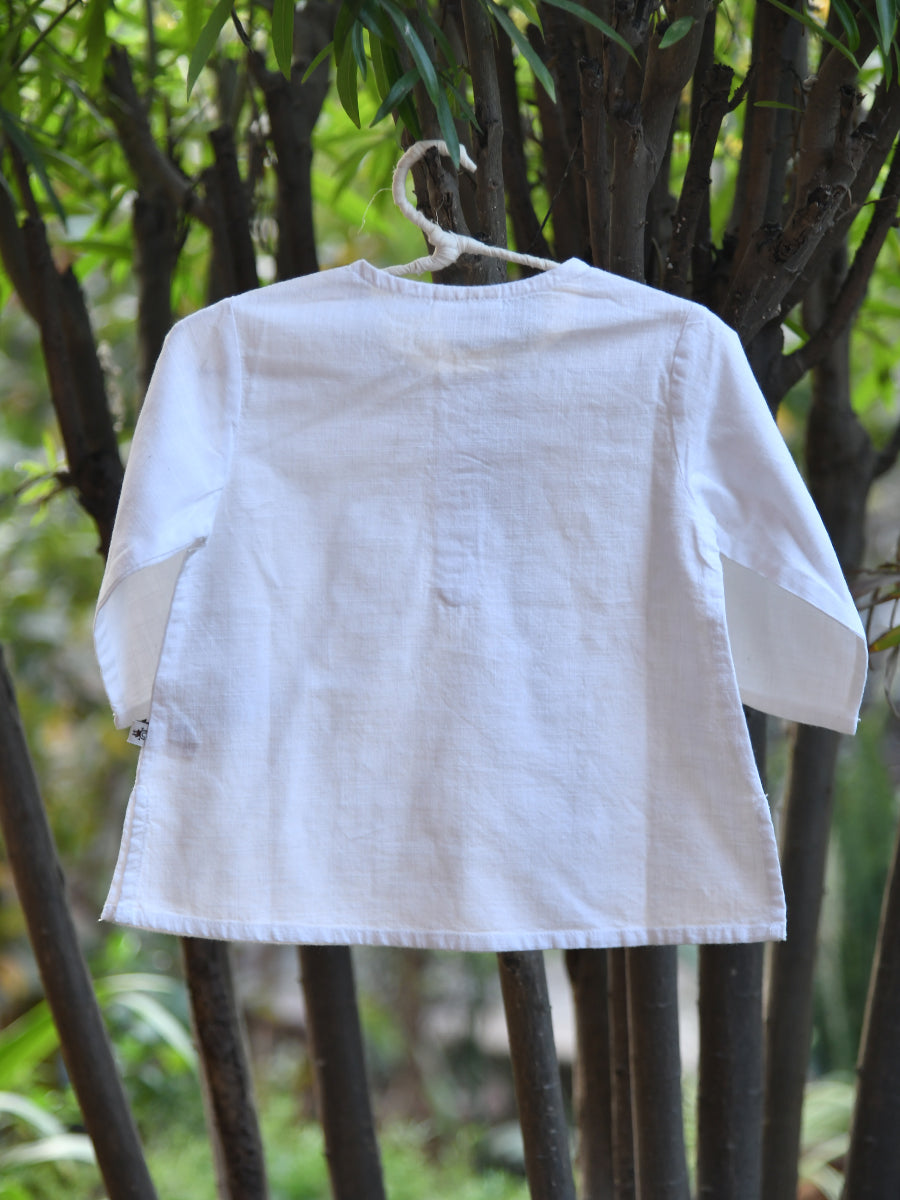 Kids Classic Kurta Slub : White