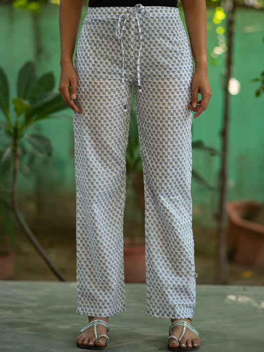 Lounge Pant : Dhania Buti Blue