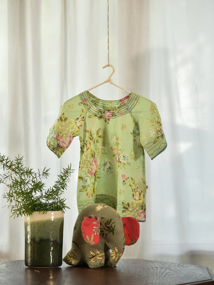 Kids Flary Kurta : Potpourri Celadon