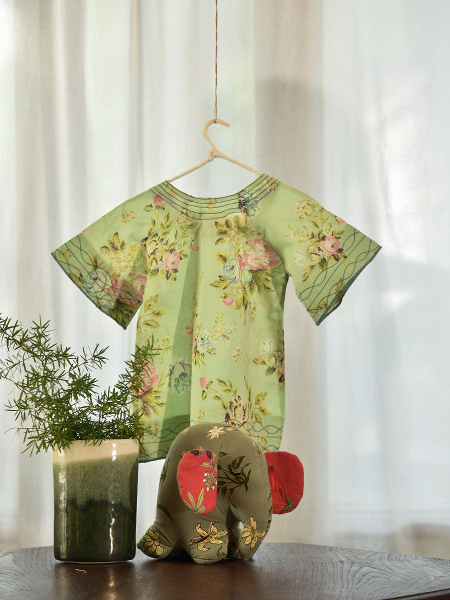 Kids Flary Kurta : Potpourri Celadon