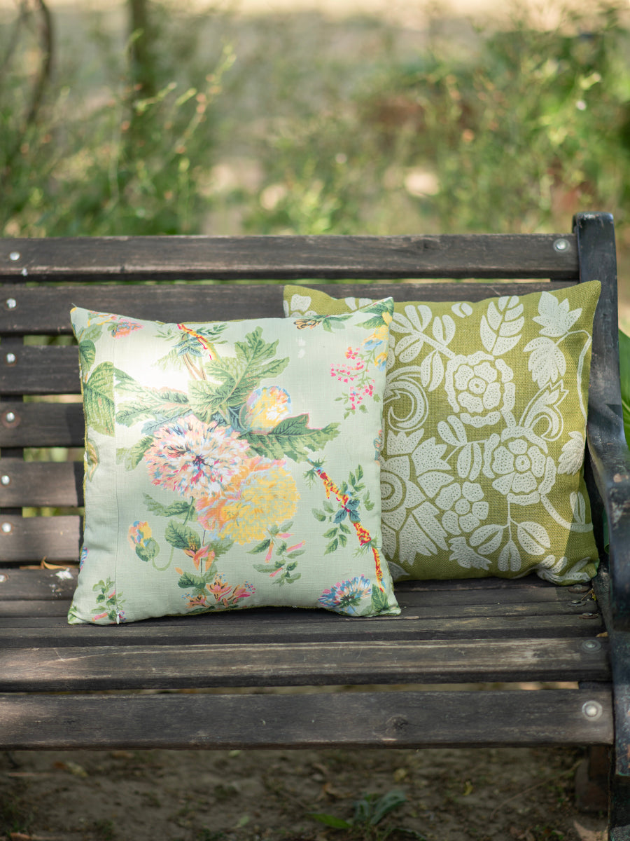 Embroidered Cushion Cover : Garden Mono