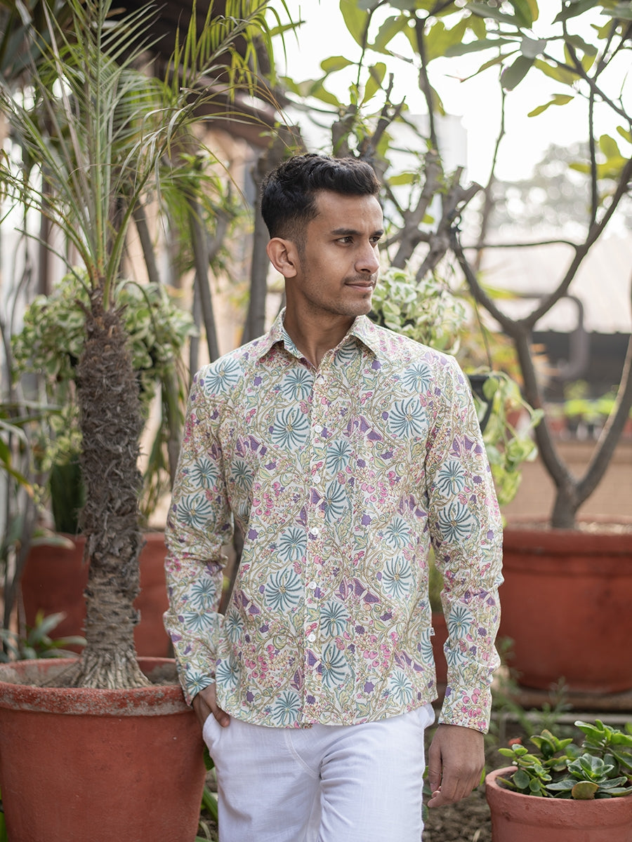 Hangout Mens Shirt : Palm Ice