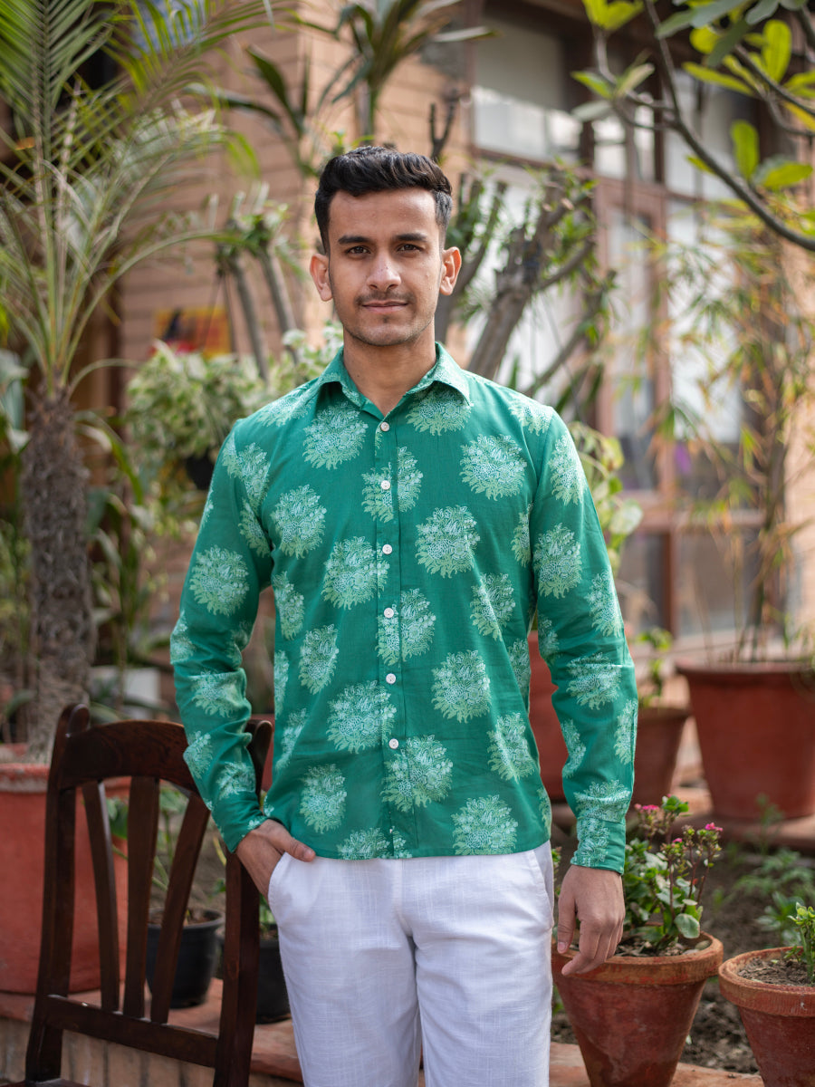 Hangout Mens Shirt : Gulab Green