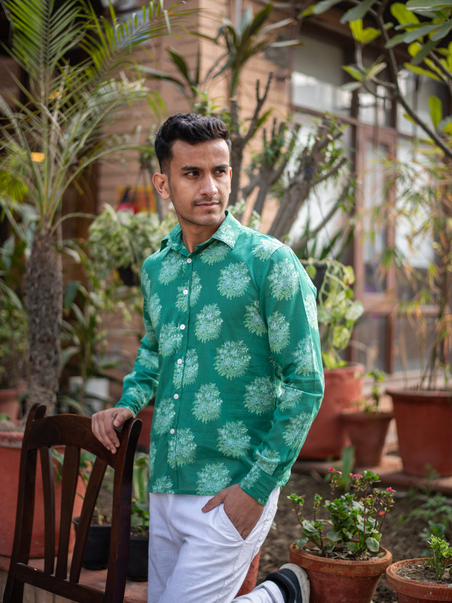 Hangout Mens Shirt : Gulab Green