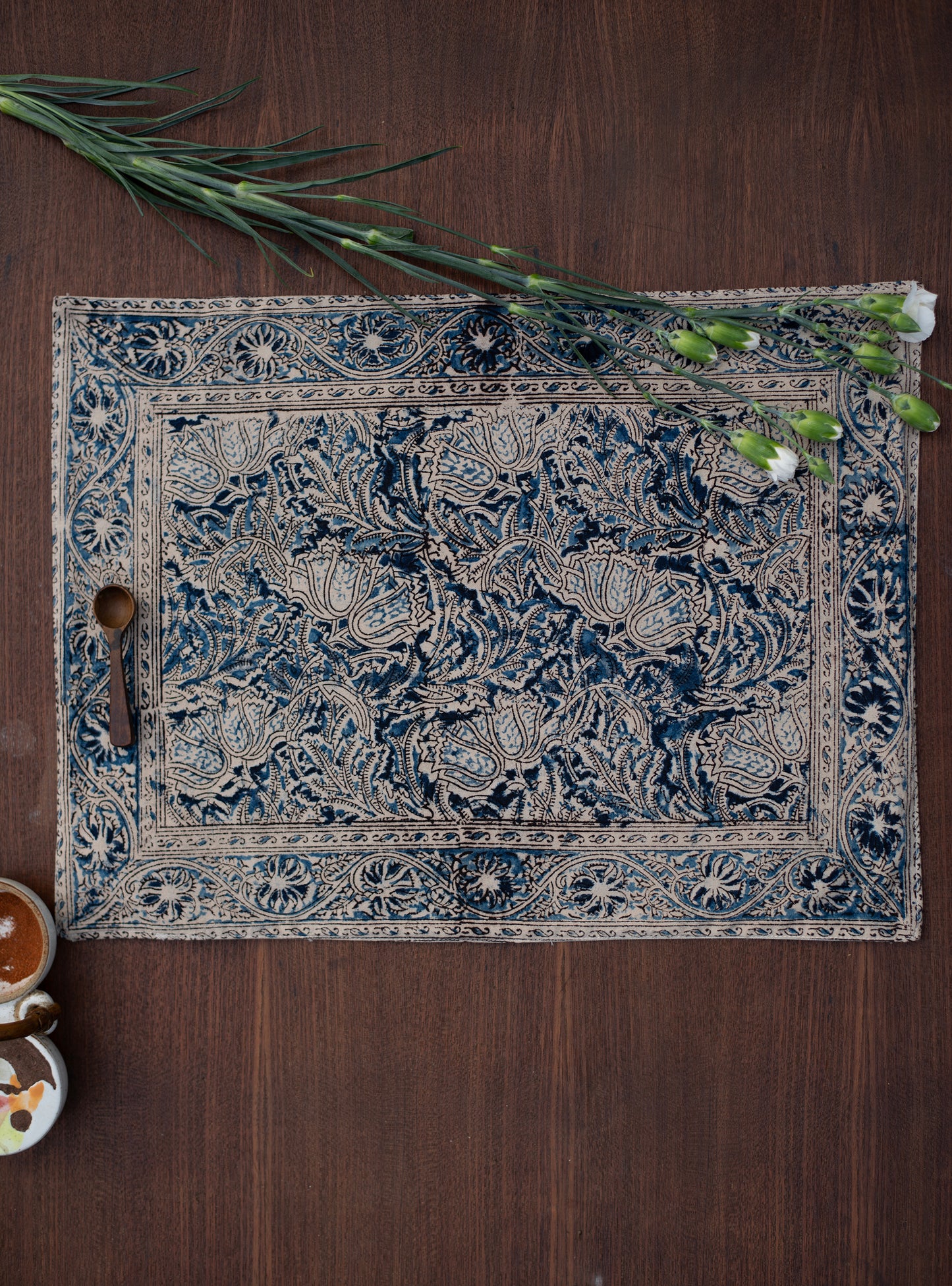 Kalamkari : Mat Blue