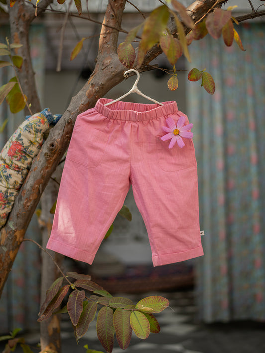 Kids 2 Pocket Pant : Slub Dusty Rose