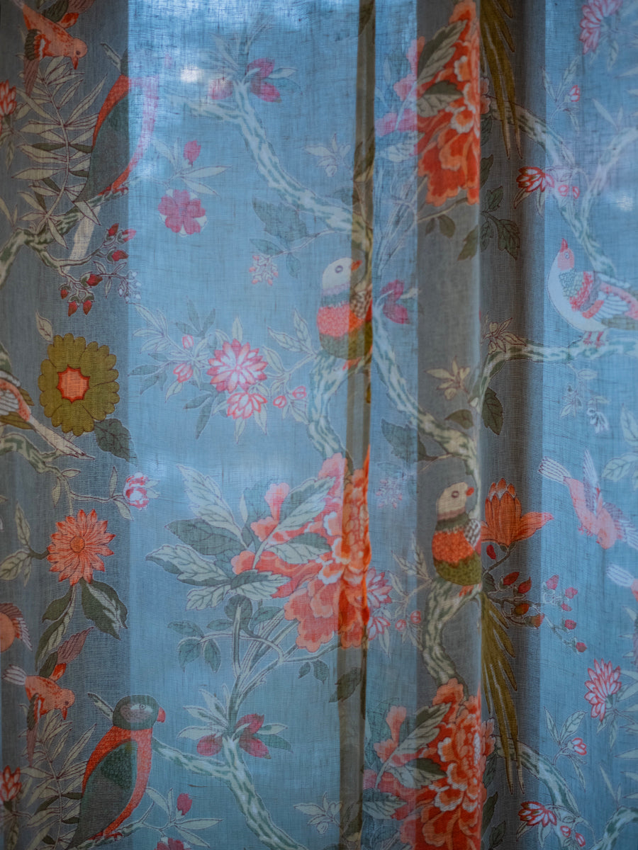 Printed Linen Curtain : Bird Manosque