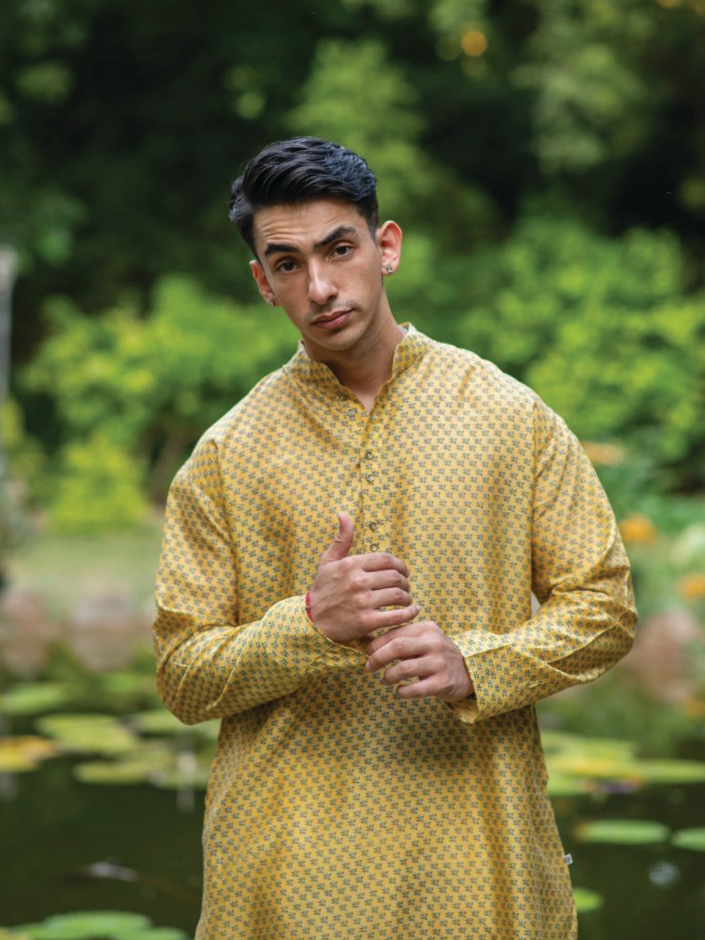 Men's Long Kurta : Dhania Yellow