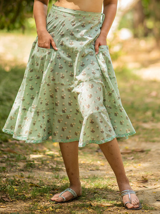 Summer Skirt : Chanderi Mint