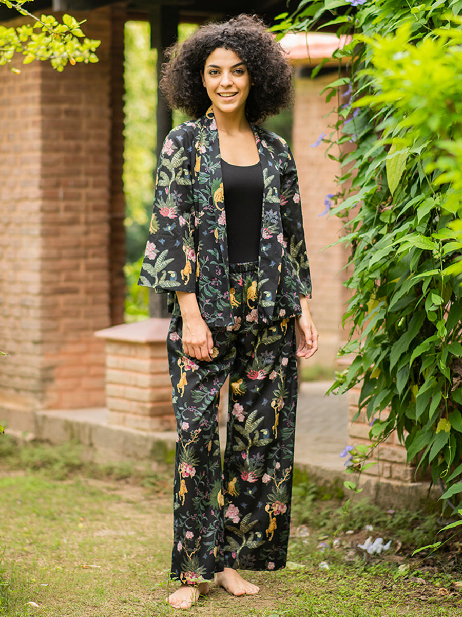 Wrap Around Pj Set : Ubud Black