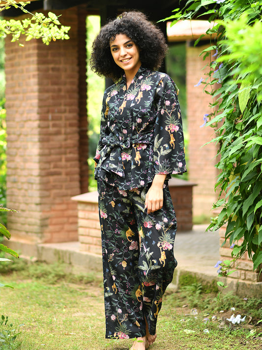 Wrap Around Pj Set : Ubud Black