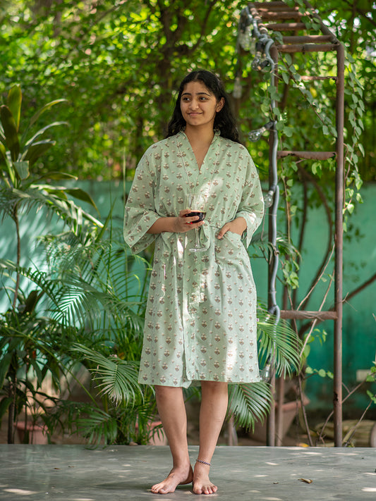 Kimono : Chanderi Mint