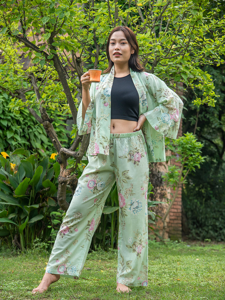 Wrap Around Pj Set : Potpourri Celadon