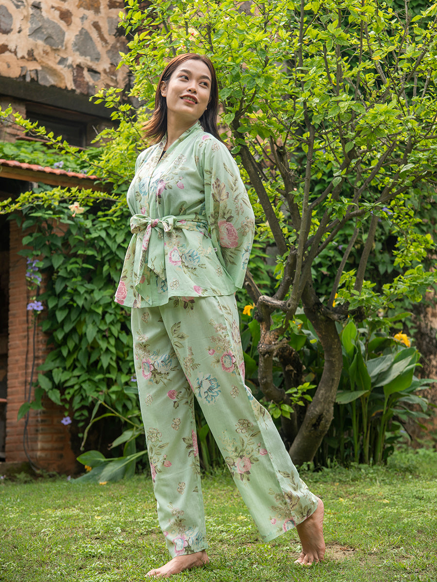 Wrap Around Pj Set : Potpourri Celadon