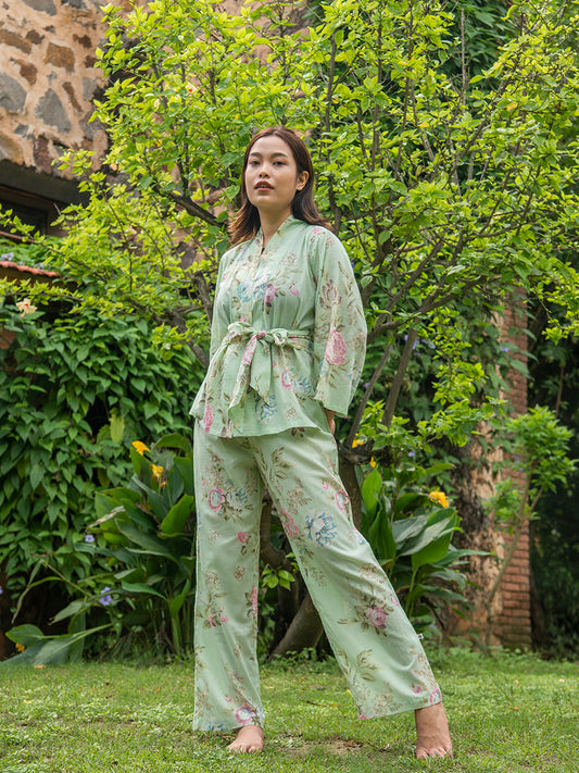 Wrap Around Pj Set : Potpourri Celadon