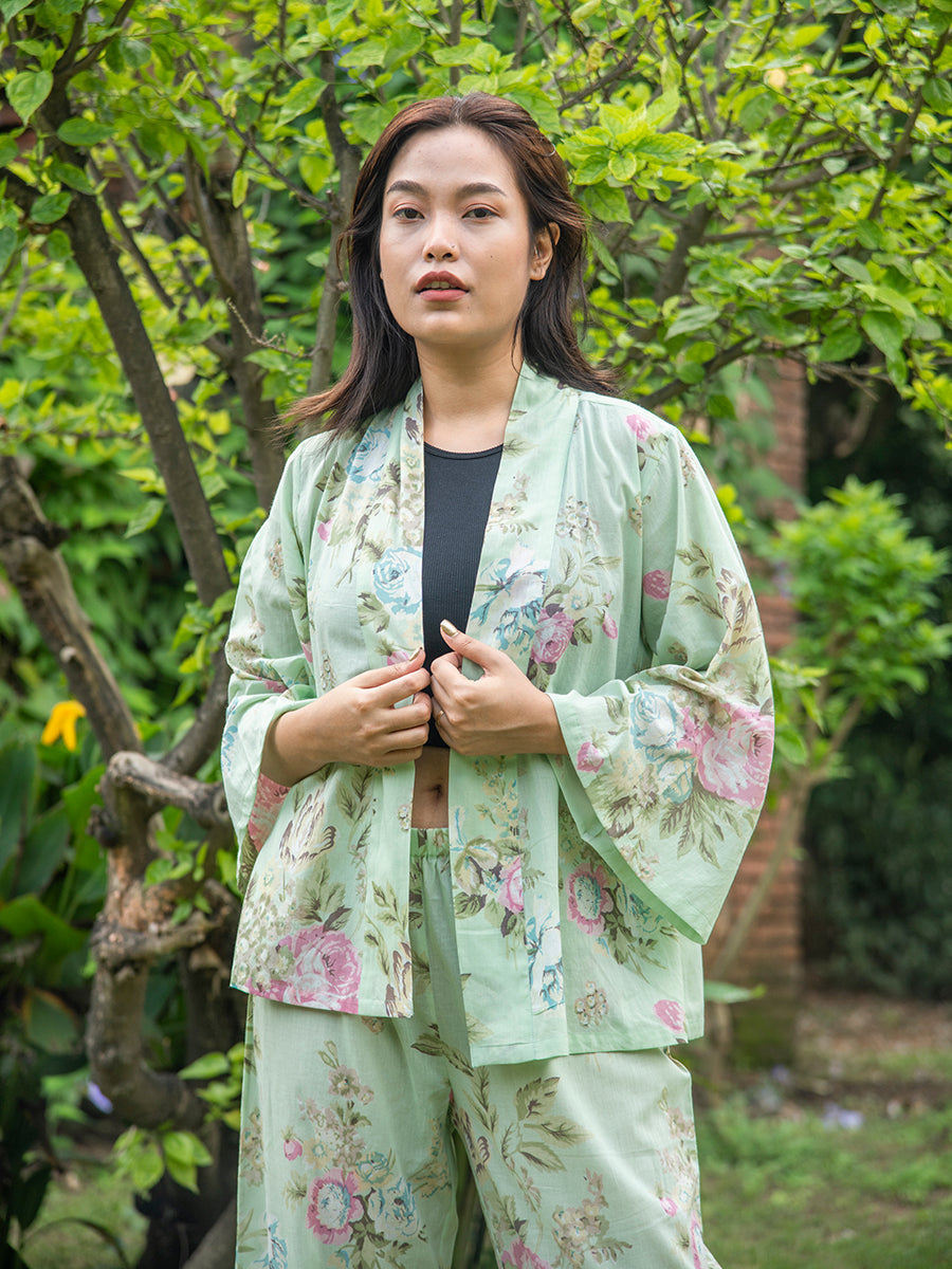 Wrap Around Pj Set : Potpourri Celadon