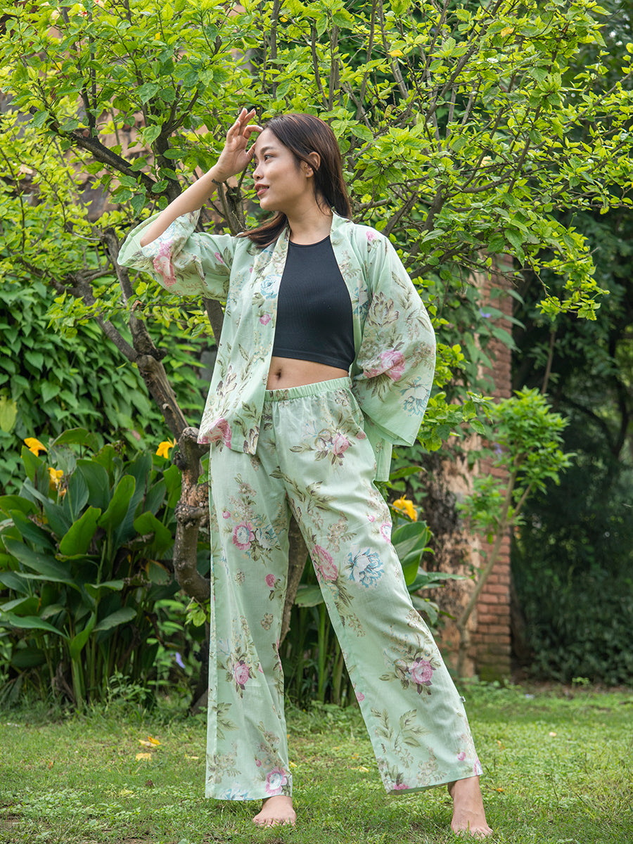 Wrap Around Pj Set : Potpourri Celadon