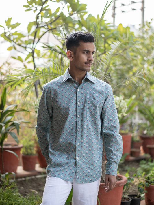 Xavier Mens Shirt : Chunri Teal